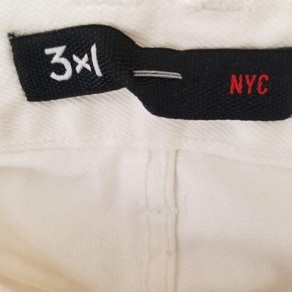 3x1 Bianca Women's Cropped White Fringe Straight Leg 100% Cotton Jeans 2… - Picture 10 of 11